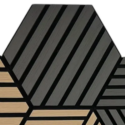Decorative Modern Dark Grey Acoustic Horizontal Wall Panels Set of 24