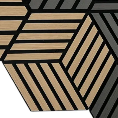 Decorative Modern Oak Acoustic Wall Panels Set of 24