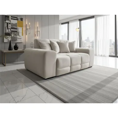Natural Fabric Modern 2 Seater Sofa with Cushions