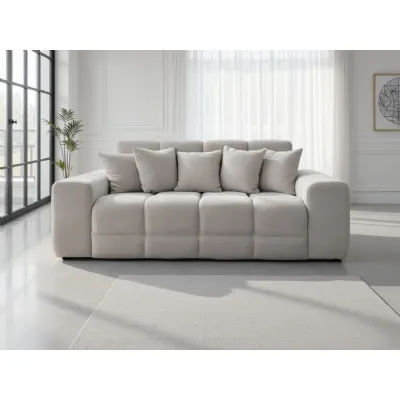 Natural Fabric 3 Seater Standard Back Sofa