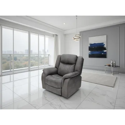 Grey Fabric Electric Recliner Armchair with USB