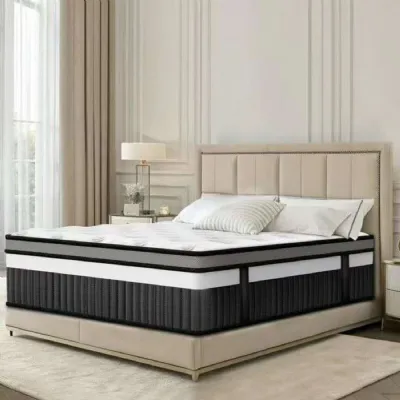 Luxury King Size 2000 Pocket Spring Mattress 28cm Deep with Built In Wheels and Tencel Cover