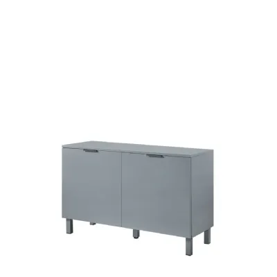 Modern Grey High Gloss 2 Door Small Sideboard