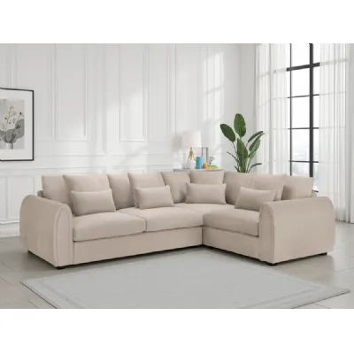 Mocha Chenille Fabric Right Hand Facing Corner Sofa