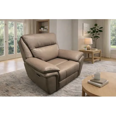 Modern Brown Leatheraire Upholstered Recliner Lounge Chair