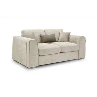 Beige Chenille Fabric 2 Seater Sofa Standard Back