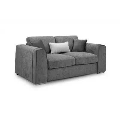 Grey Chenille Fabric Upholstered 2 Seater Sofa