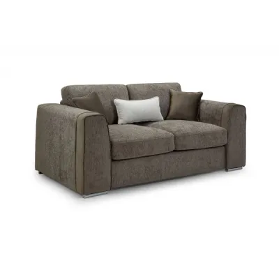 Mocha Chenille Fabric Standard Back 2 Seater Sofa