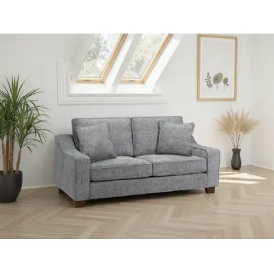Grey Fabric Standard Back 3 Seater Sofa
