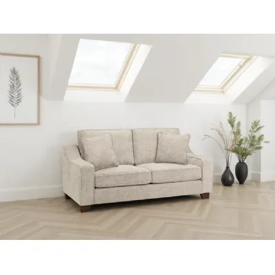 Stone Fabric Standard Back 3 Seater Sofa