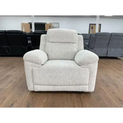 Beige Fabric Electric Recliner Armchair with Cupholder