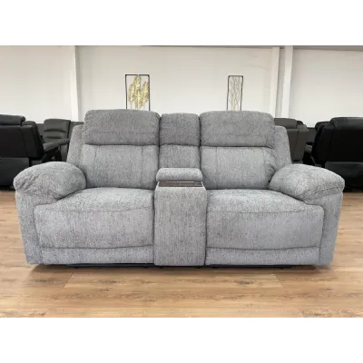 Grey Fabric 2 Seater Electric Recliner Sofa