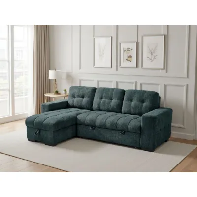 Teal Fabric Universal Corner Chaise Sofabed