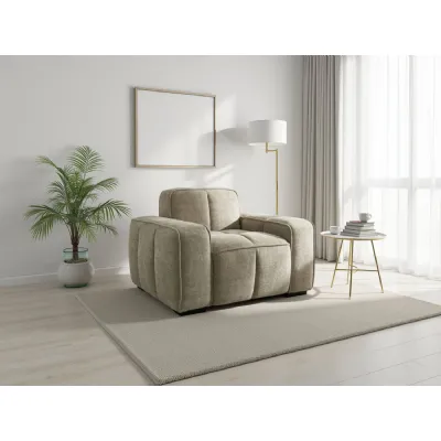 Beige Fabric Upholstered Standard Back Armchair