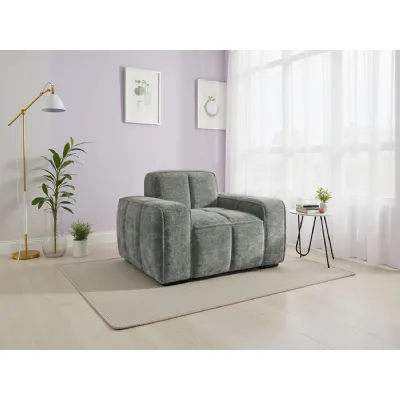 Grey Fabric Upholstered Standard Back Armchair