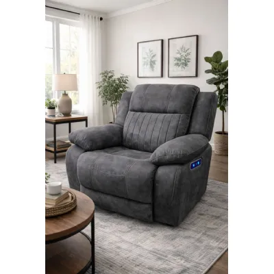 Modern Charcoal 1 Seater Electric Recliner Chair
