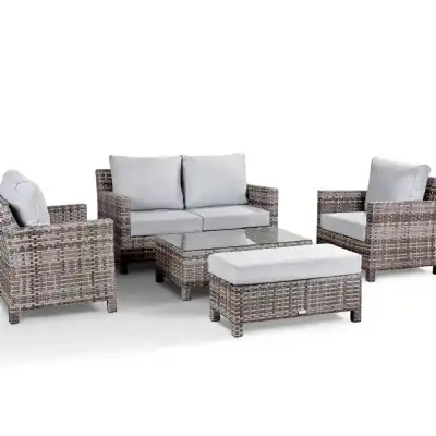 Luxury Grey Rattan 5 Piece Sofa Set
