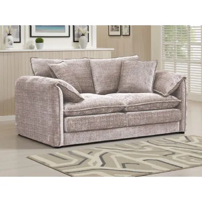 Beige Chenille Fabric 2 Seater Sofa Standard Back
