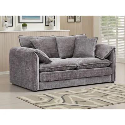 Grey Chenille Fabric 2 Seater Sofa Standard Back