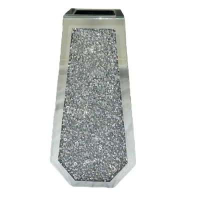 Modern Silver Mirrored Crystal Effect Decorative Vase 50cm