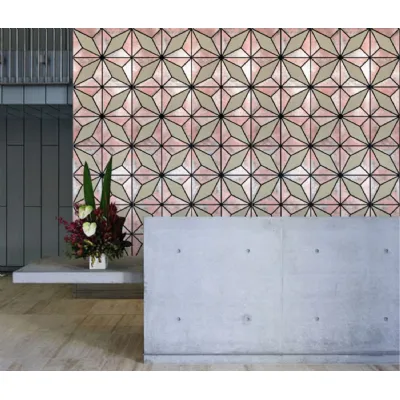 Set of 4 Modern Decorative Antique Metallic Brown Acoustic Wall Panels 240cm
