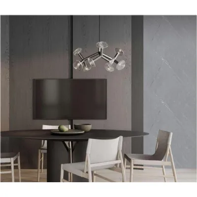 Set of 2 Modern Decorative Grey Marble PVC Wall Boards 240cm