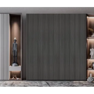 Set of 4 Modern Decorative Light Grey Acoustic Wall Panels 240cm