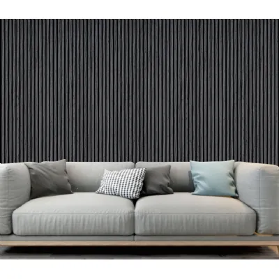Set of 4 Modern Decorative Dark Grey Acoustic Wall Panels 240cm