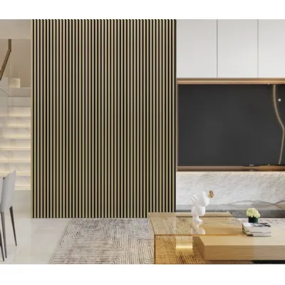Set of 4 Modern Decorative Metallic Gold Acoustic Wall Panels 240cm