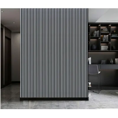 Set of 4 Modern Decorative Metallic Light Grey Acoustic Wall Panels 240cm