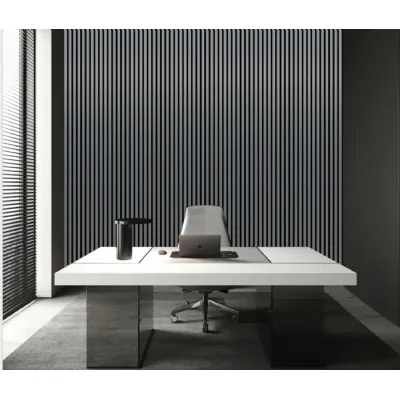 Set of 4 Modern Decorative Metallic Dark Grey Acoustic Wall Panels 240cm