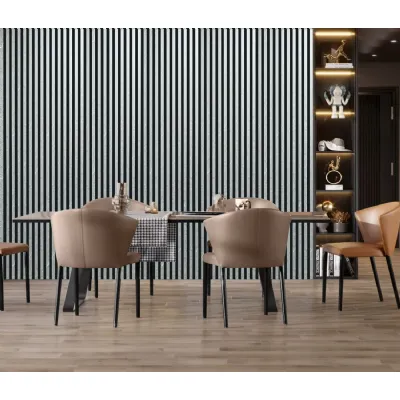 Set of 4 Modern Decorative Grey Marble Acoustic Wall Panels 240cm