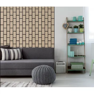 Set of 4 Modern Decorative Oak Vertical Acoustic Wall Panels 240cm