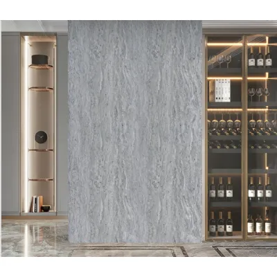 Set of 4 Modern Decorative Mix Grey Marble PVC Wall Boards 240cm