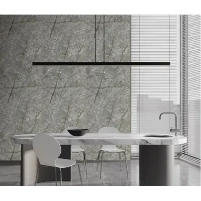 Set of 4 Modern Decorative Gold and Grey Marble PVC Wall Boards 240cm