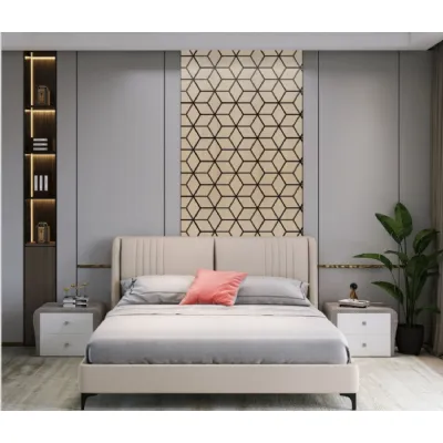 Set of 4 Modern Decorative Oak Block Acoustic Wall Panels 240cm