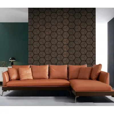 Set of 4 Modern Decorative Walnut Block Acoustic Wall Panels 240cm