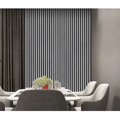 Set of 8 Modern Decorative Grey Seamless PVC Wall Panels 240cm