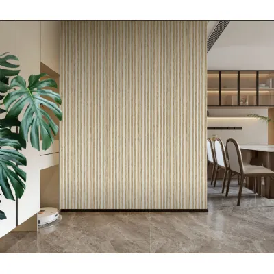 Set of 4 Modern Decorative Oak Premium Acoustic Slat Wall Panels 240cm