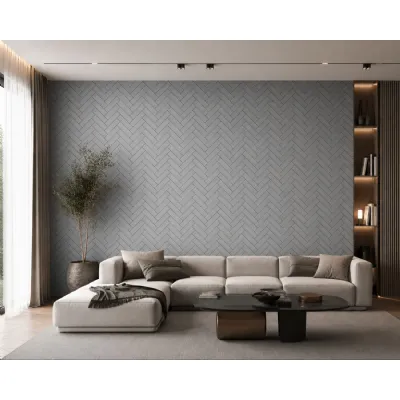Set of 4 Modern Decorative Grey Oak Acoustic Slat Wall Panels 240cm