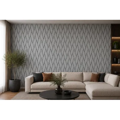 Set of 4 Modern Decorative Grey Oak Acoustic Slat Wall Panels 240cm
