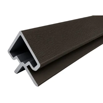 Set of 3 Modern Dark Brown Outdoor Composite Wall Panel Corner Trim 290cm