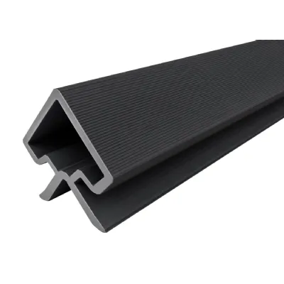 Set of 3 Modern Black Outdoor Composite Wall Panel Corner Trim 290cm