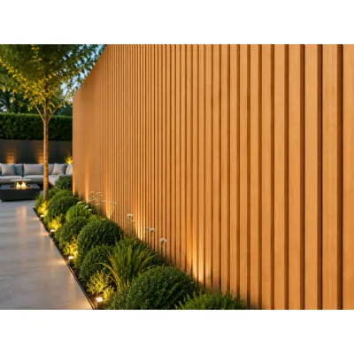 Set of 6 Modern Oak Outdoor Composite Decorative Wall Panels 290cm
