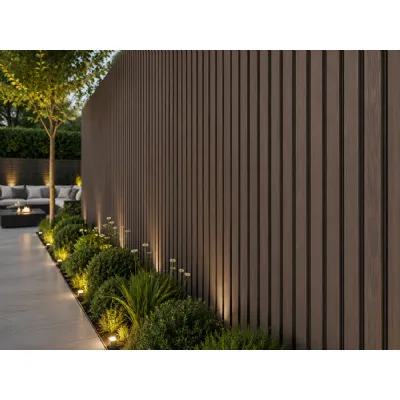 Set of 6 Modern Dark Brown Outdoor Composite Decorative Wall Panels 290cm