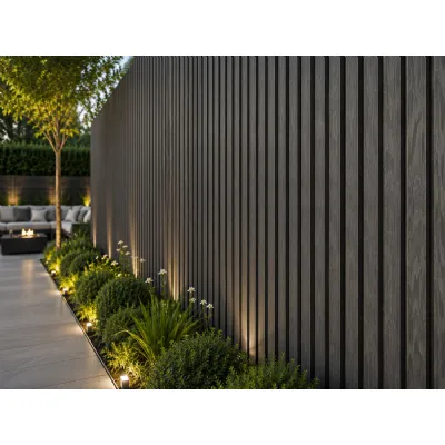 Set of 6 Modern Black Outdoor Composite Decorative Wall Panels 290cm
