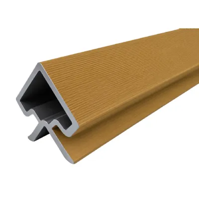 Set of 3 Modern Walnut Outdoor Composite Wall Panel Corner Trim 290cm