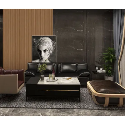 Set of 12 Modern Dark Oak Seamless Fluted PVC Decorative Wall Panels 240cm