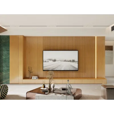 Set of 16 Modern Oak Seamless PVC Decorative Wall Panels 240cm