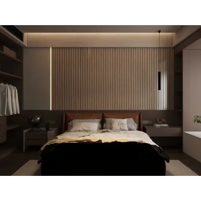 Set of 16 Modern Walnut Seamless PVC Decorative Wall Panels 240cm